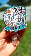 Holographic Respiratory Therapist Badge Reel | Heavy Duty Retractable ID Holder | Cute RRT Badge Reel | NICU RT Gift | Oxygen Therapy