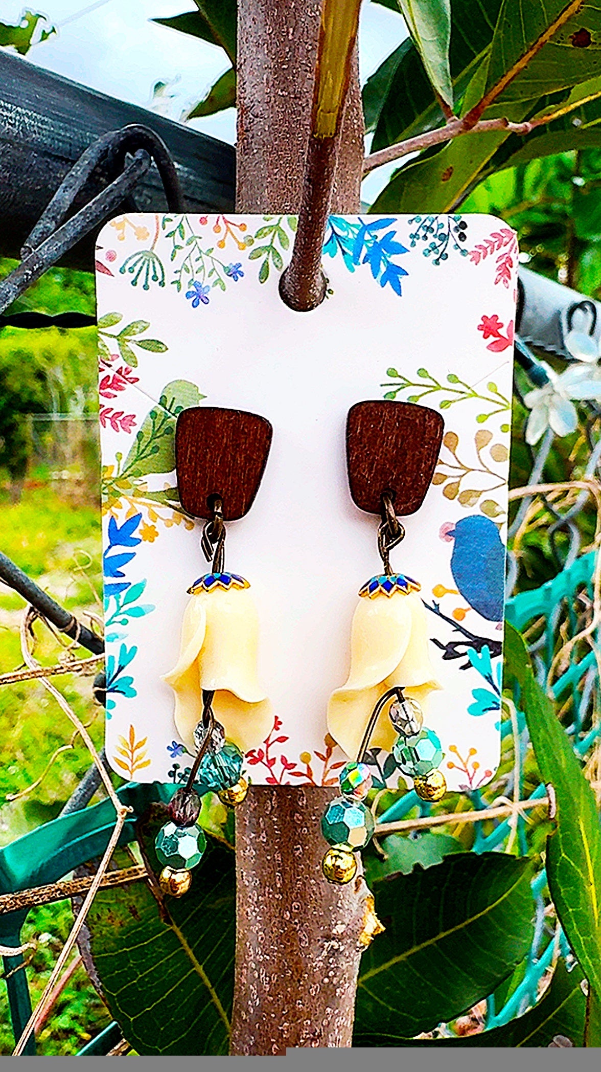 Woodland Flower Earrings | Boho Floral Dangle Earrings | Cottagecore Jewelry | Fairycore Gift | Nature Inspired Earrings