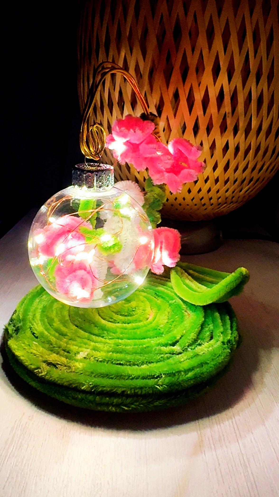 Pink Handmade Fairycore Lamp | Enchanted Fae Light | Bedside Night Light | Bookshelf Reading Nook