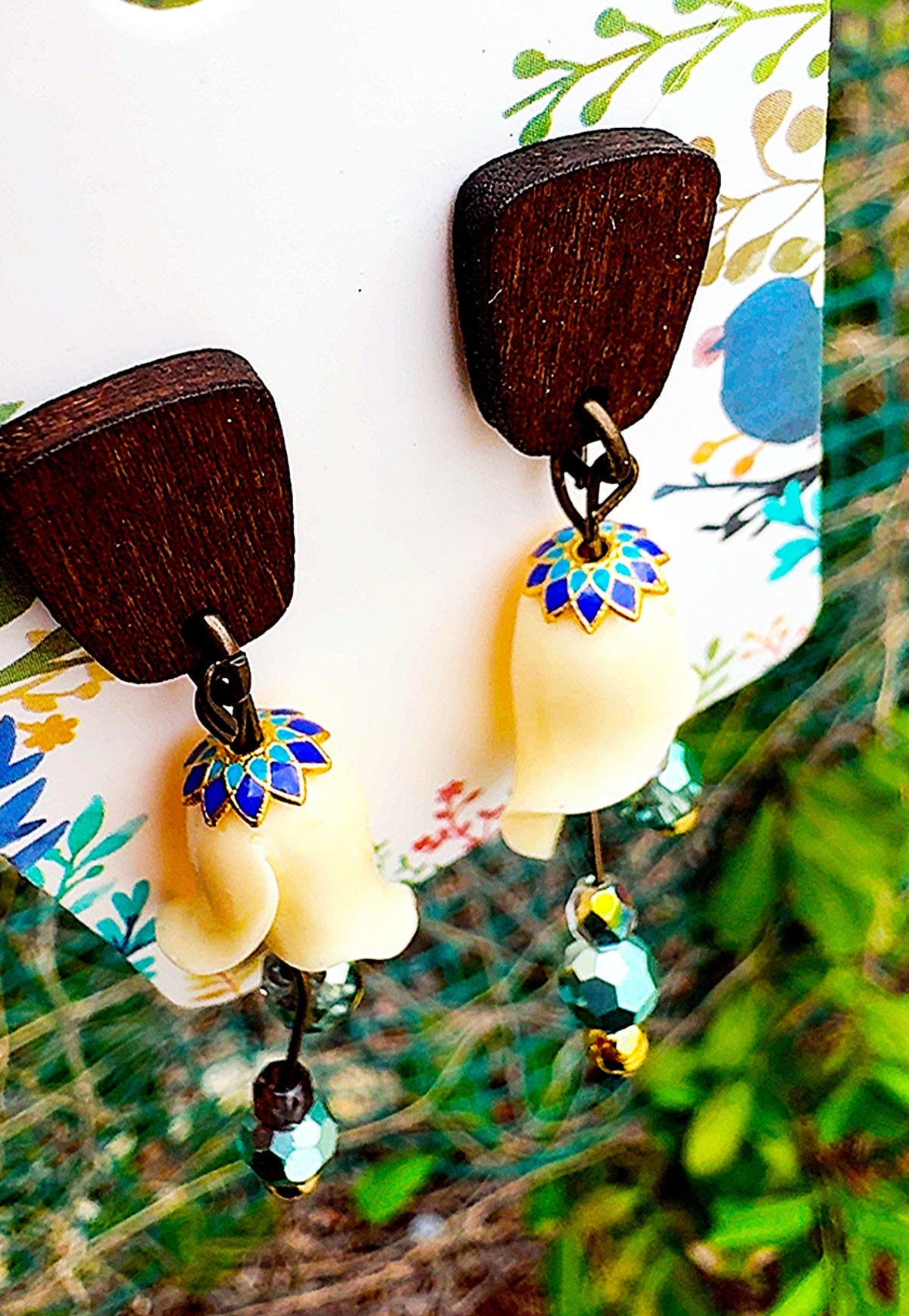 Woodland Flower Earrings | Boho Floral Dangle Earrings | Cottagecore Jewelry | Fairycore Gift | Nature Inspired Earrings