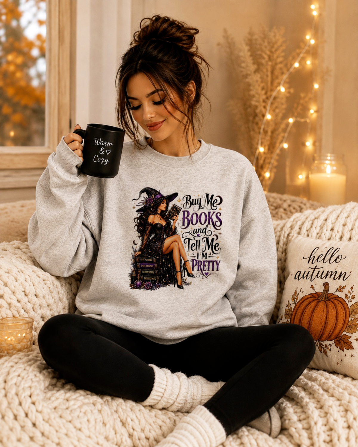 Buy Me Books and Tell Me I'm Pretty Cozy Crewneck or Long Sleeve Tshirt