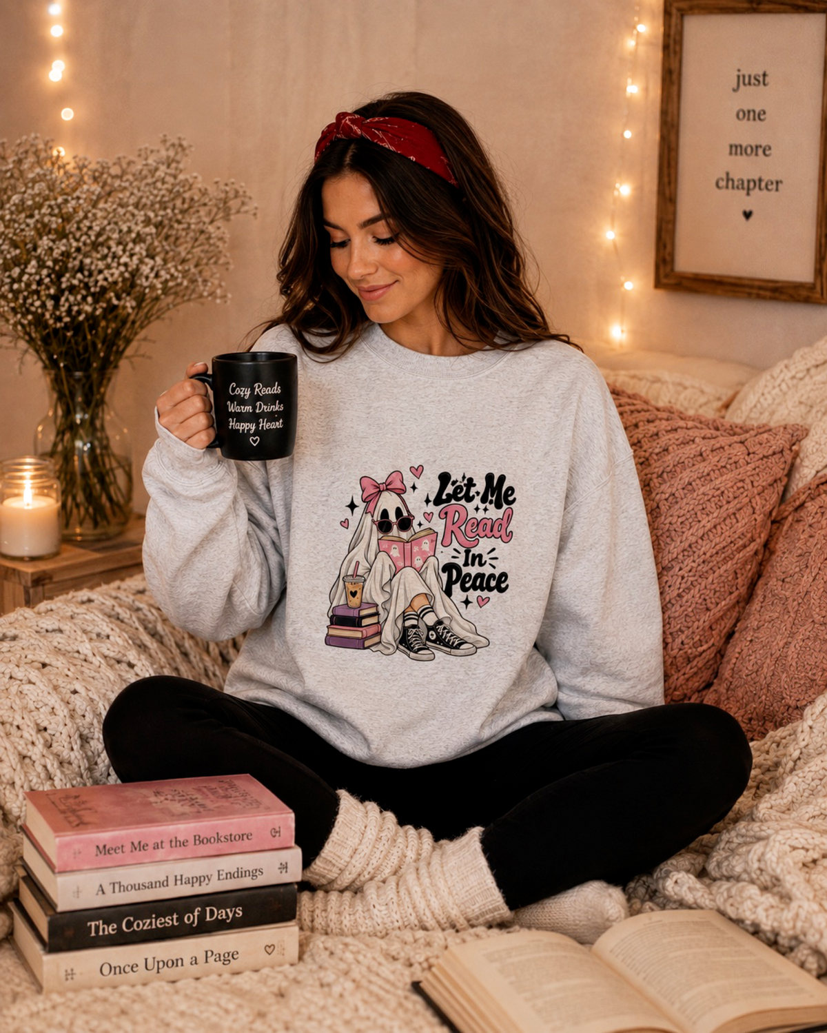 Let Me Read In Peace Cozy Crewneck or Long Sleeve Tshirt