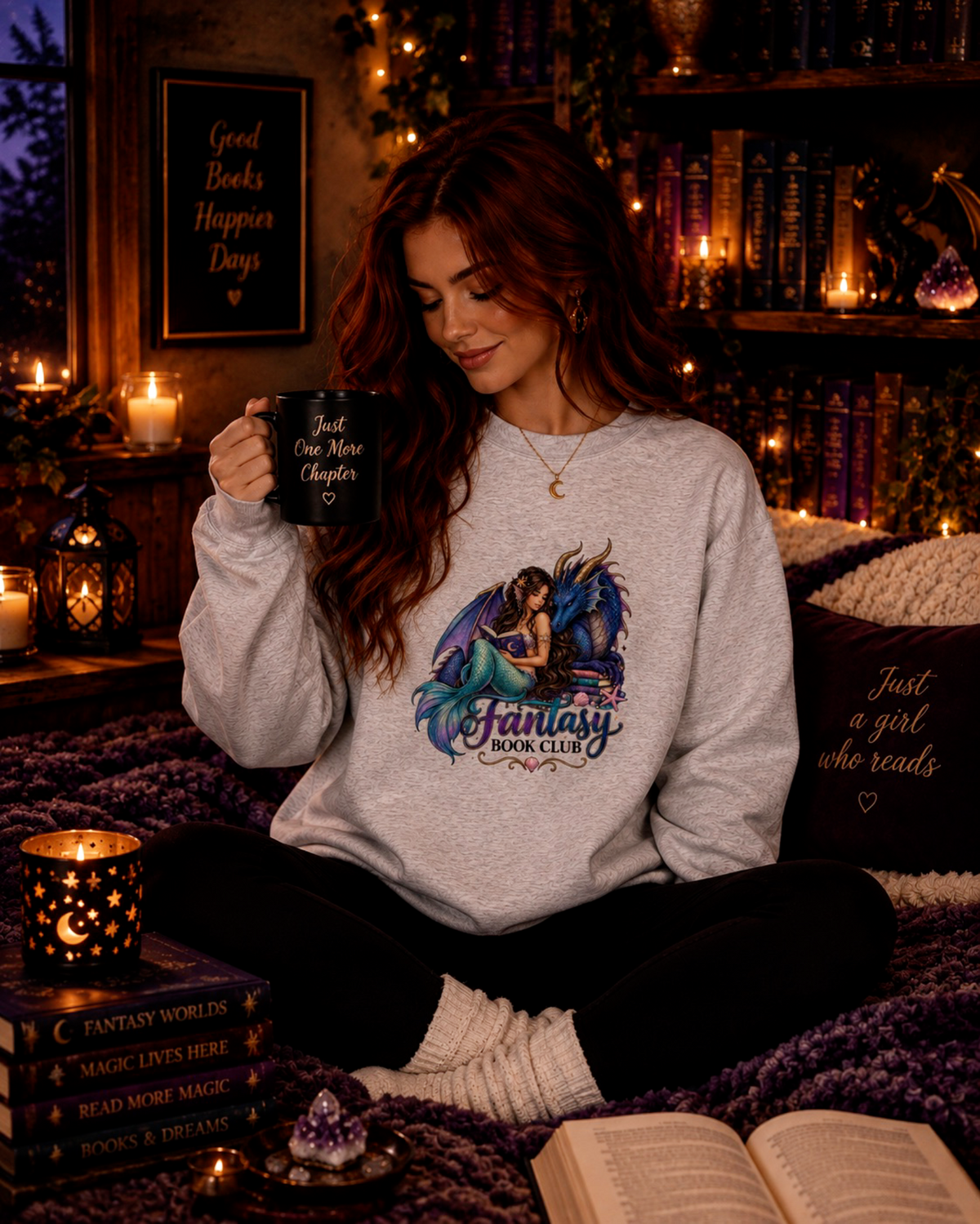 Fantasy Book Club Cozy Crewneck or Long Sleeve Tshirt