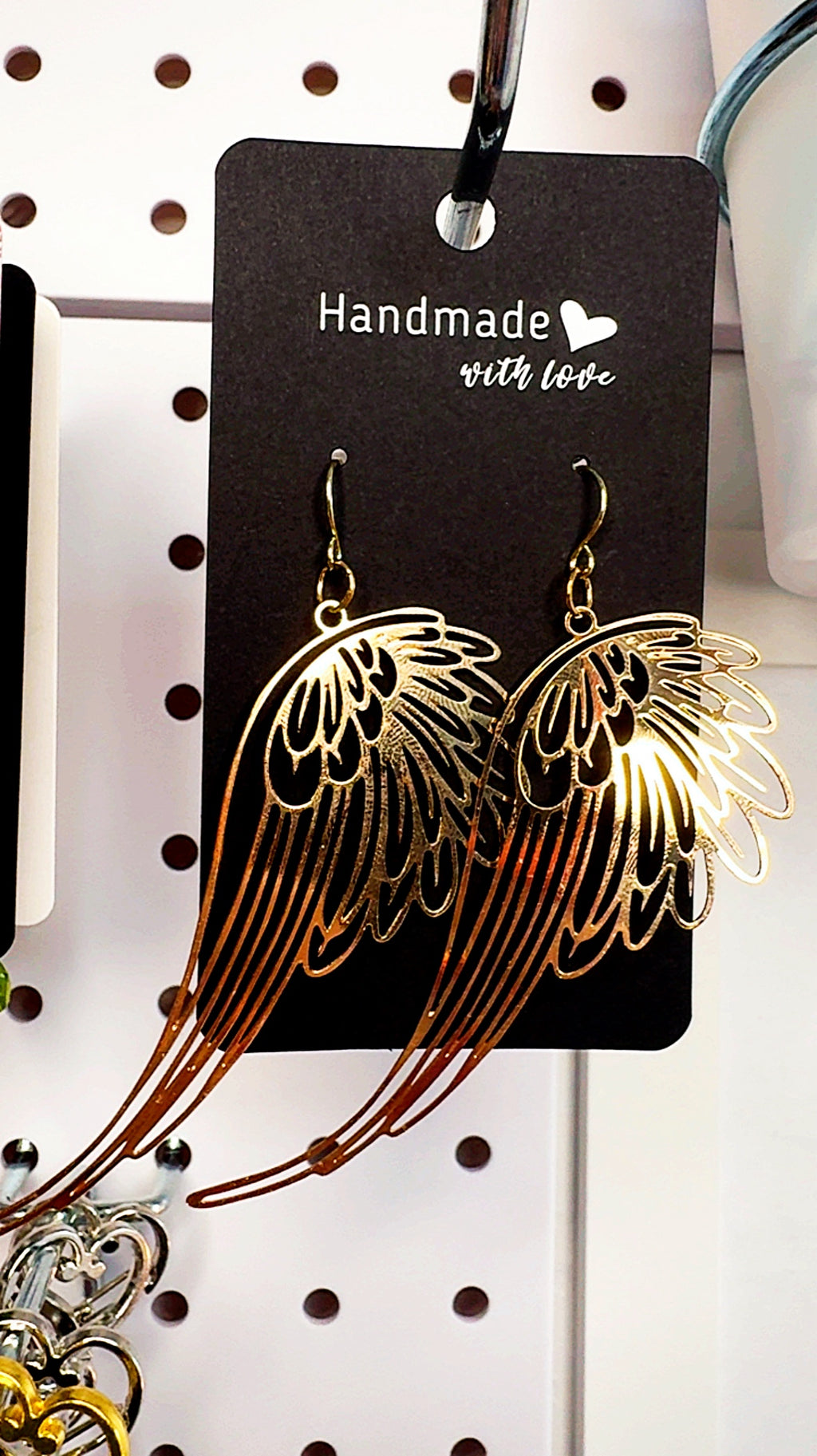 Gold Filigree Angel or Fairy Wing Earrings