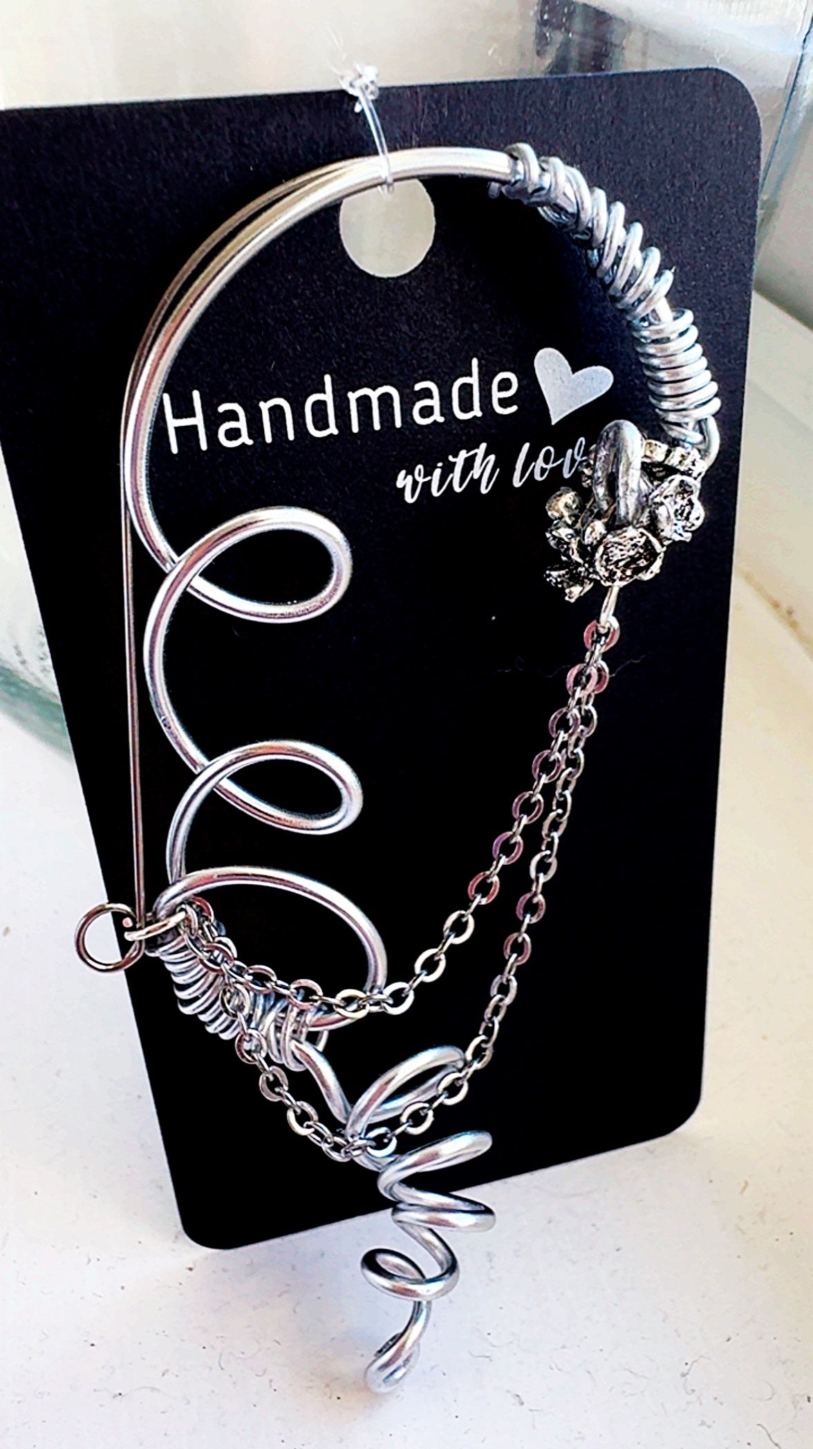 Festival Fae Ear Cuff | Silver Wire Fairy Ear Wrap | Right Ear