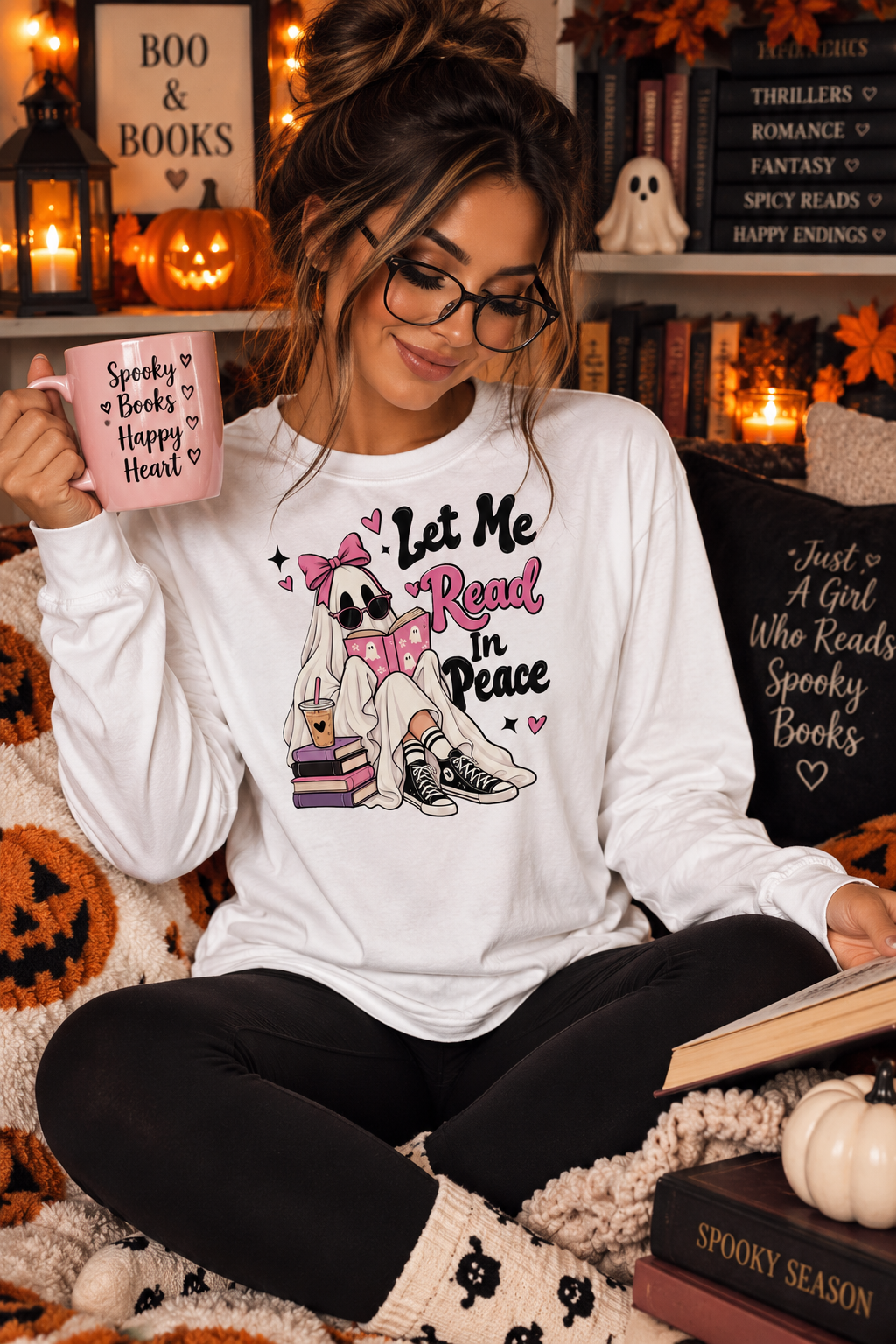 Let Me Read In Peace Cozy Crewneck or Long Sleeve Tshirt