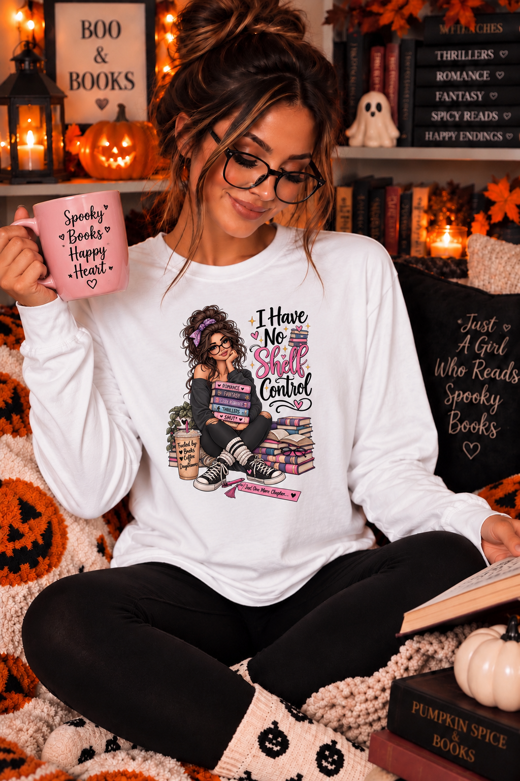 I Have No Shelf Control Cozy Crewneck or Long Sleeve Tshirt