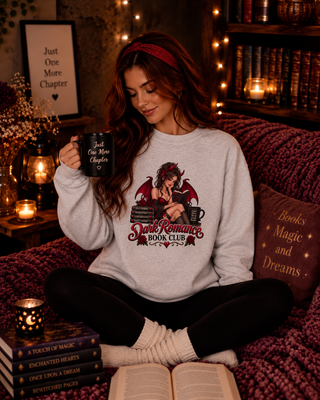 Dark Romance Book Club Cozy Crewneck or Long Sleeve Tshirt