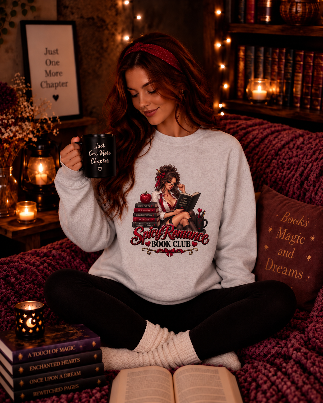 Spicy Romance Book Club Cozy Crewneck or Long Sleeve Tshirt