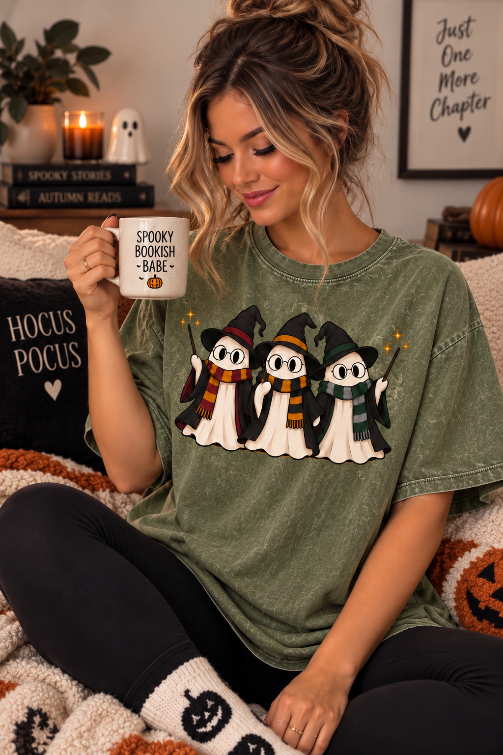 You're A Wizard Ghostie Cozy Acid Wash Tshirt