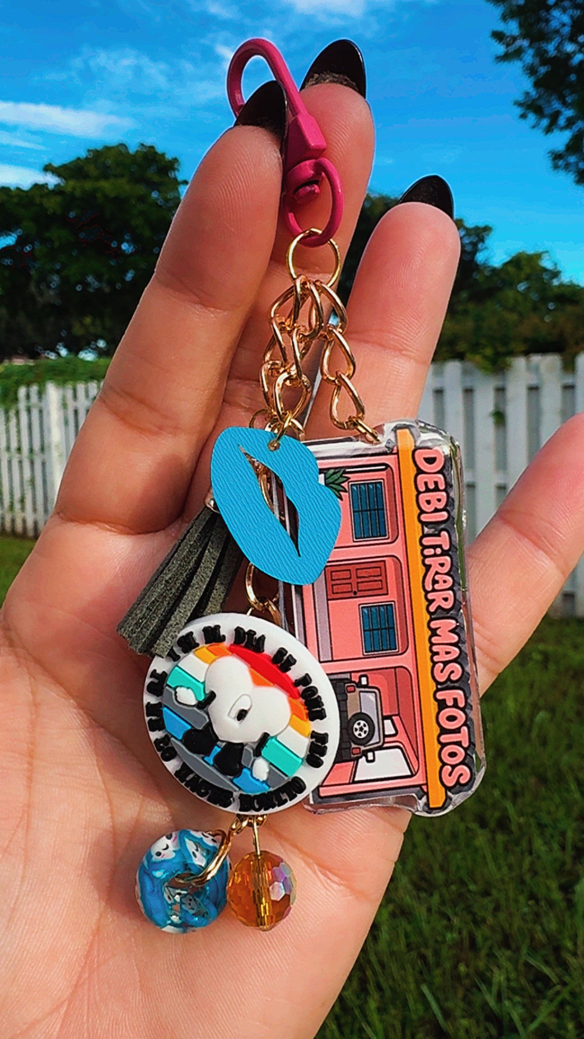 Debi Tirar Mas Fotos Bag Charms | Cute Keychain Accessories | Colorful Purse & Backpack Charms | Bad Bunny Zipper Pull
