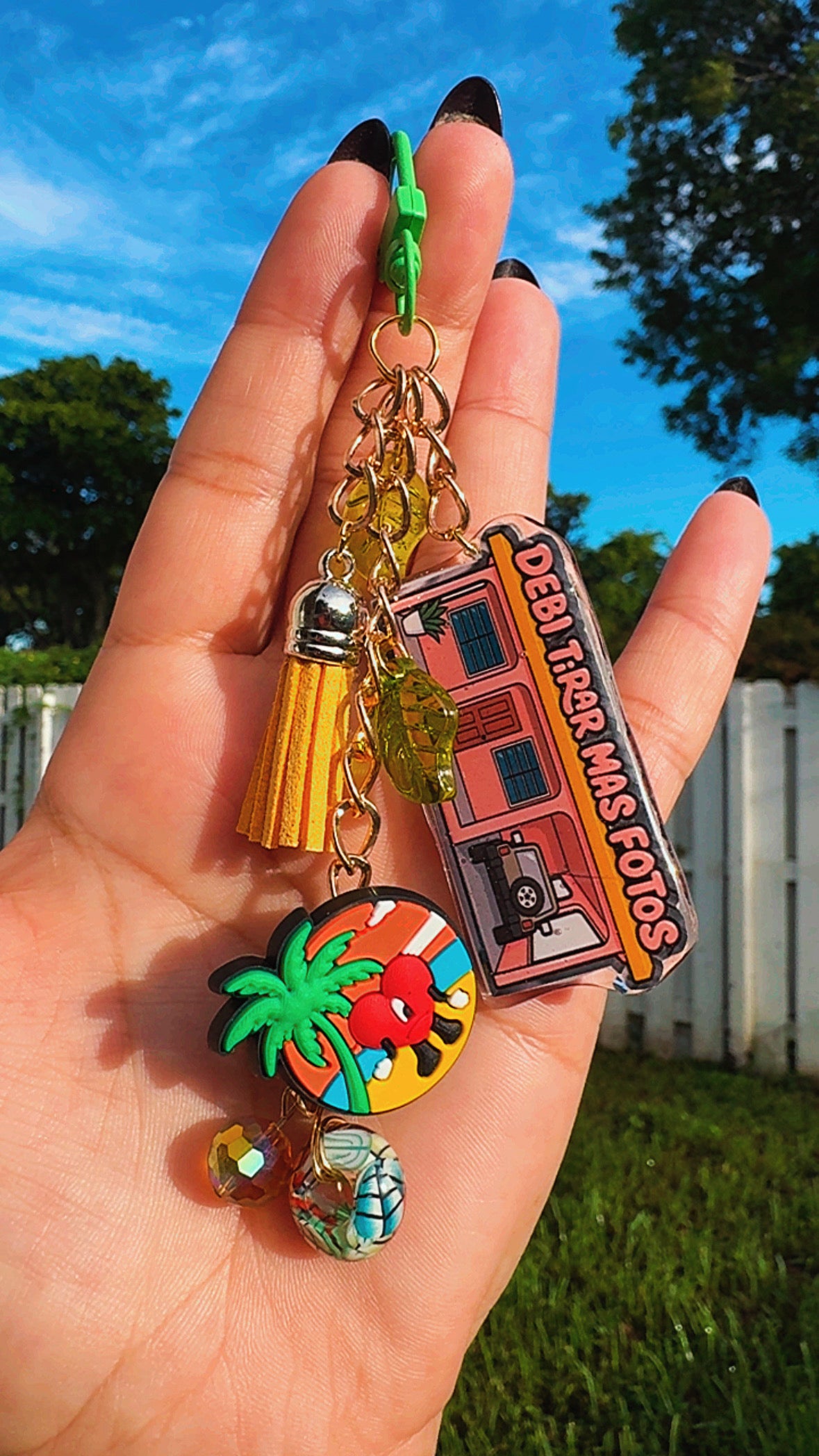 Debi Tirar Mas Fotos Bag Charms | Cute Keychain Accessories | Colorful Purse & Backpack Charms | Bad Bunny Zipper Pull