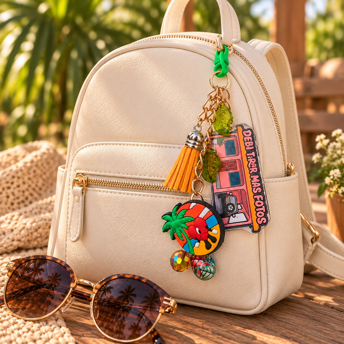 Debi Tirar Mas Fotos Bag Charms | Cute Keychain Accessories | Colorful Purse & Backpack Charms | Bad Bunny Zipper Pull