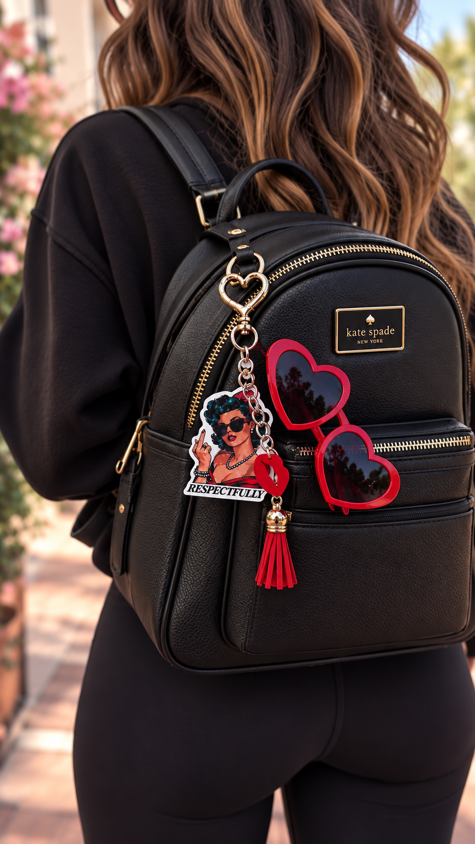 Respectfully Retro Pinup Bag Charm | Female Empowerment | Funny Girl Power Keychain