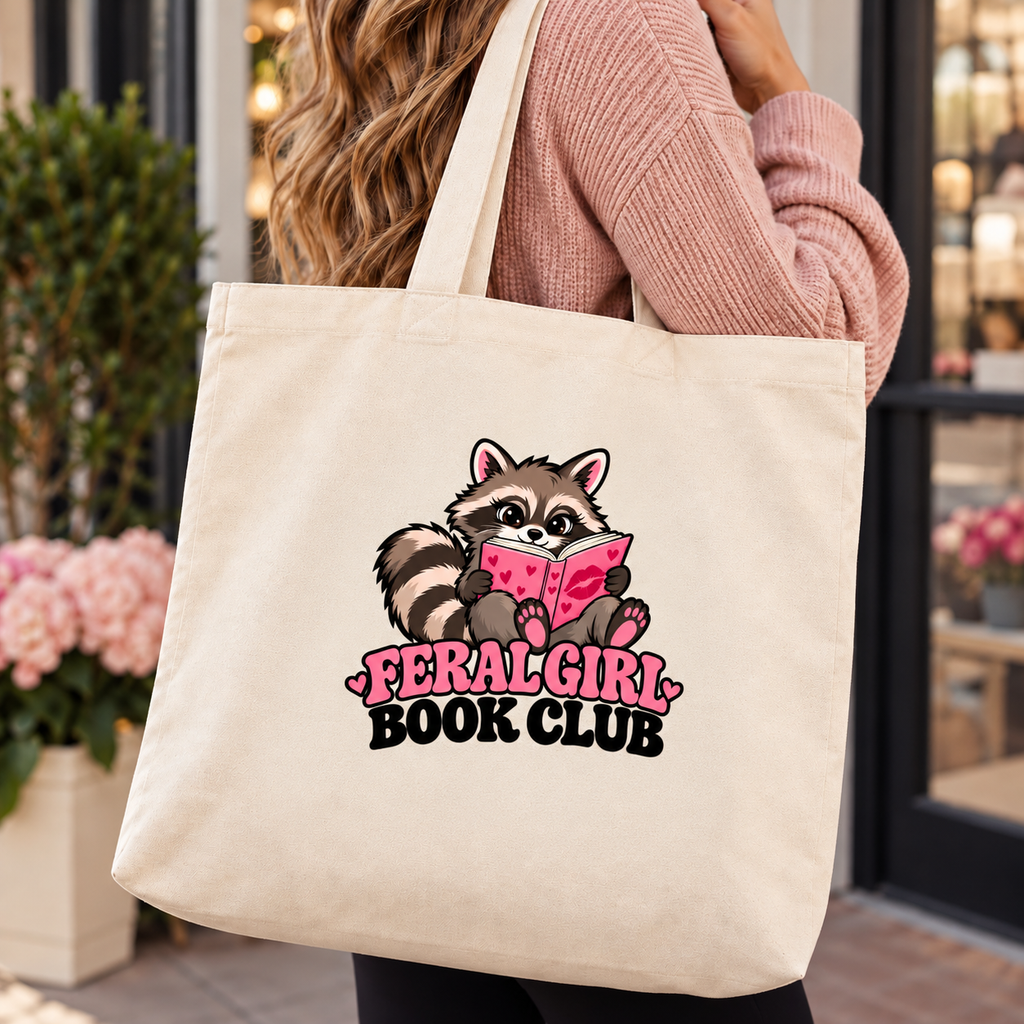 Feral Girl Book Club Canvas Tote | Bookstore Shopping Haul | Coffee Date