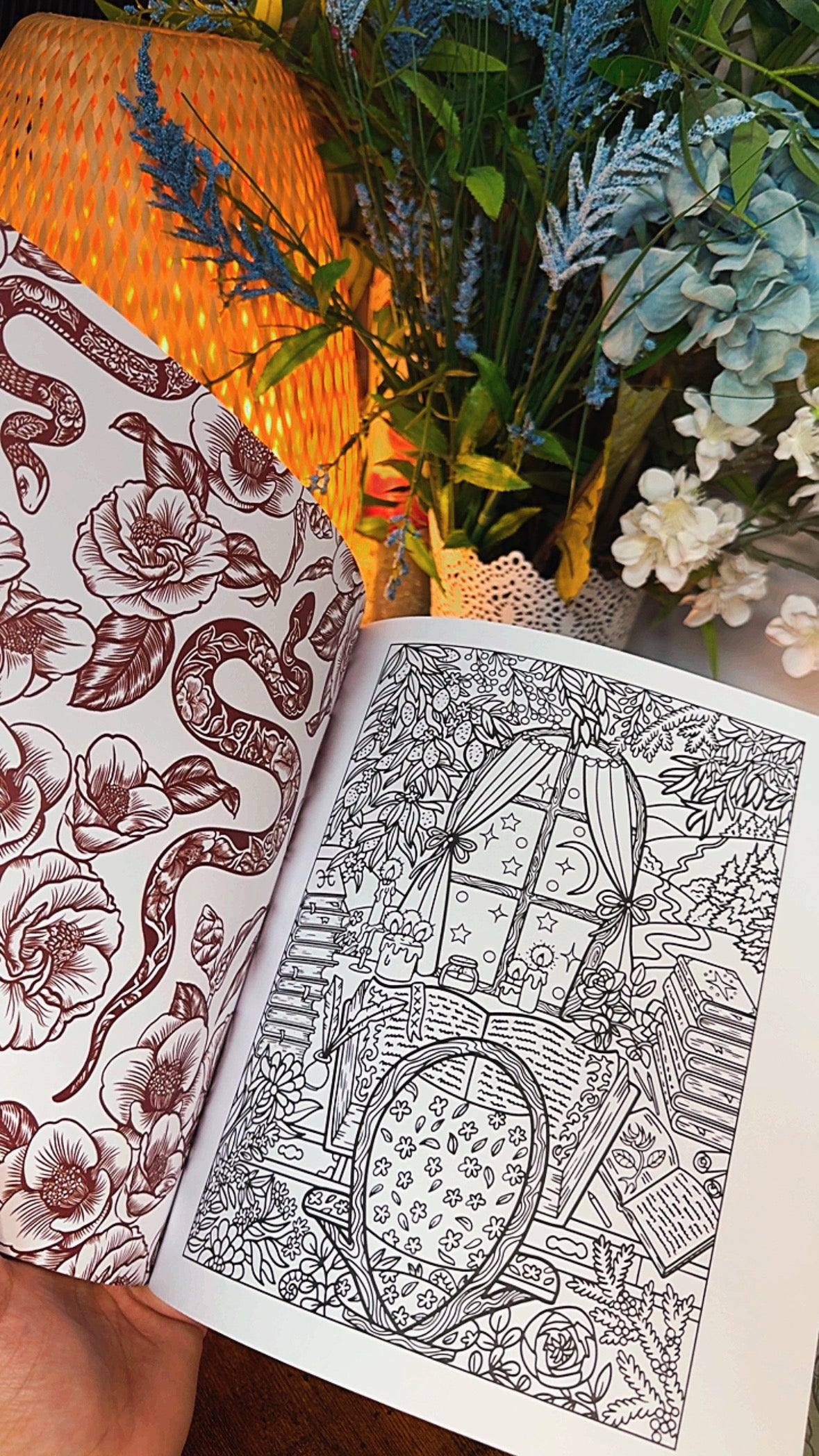 Dark Cottagecore Adult Coloring Book
