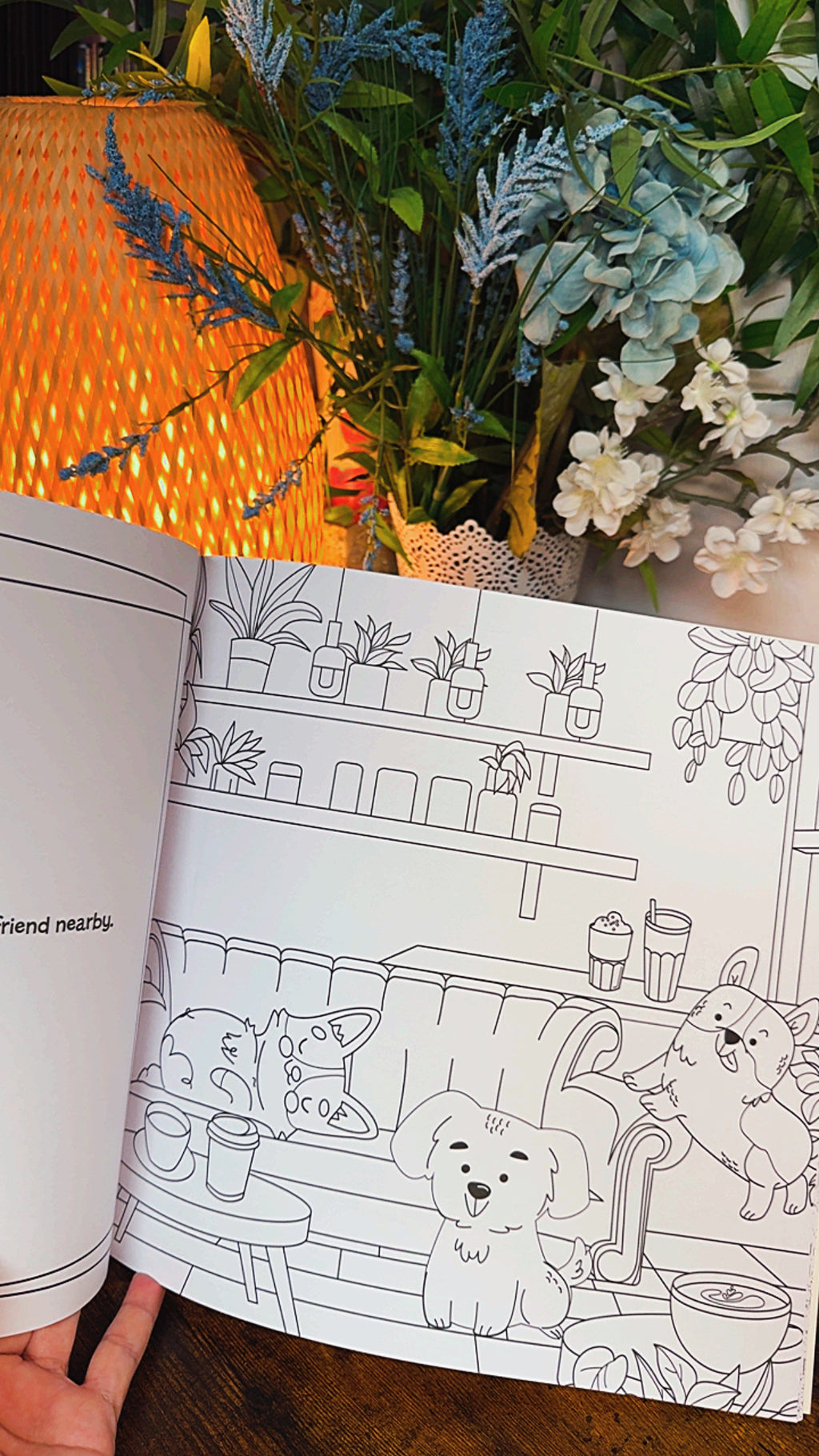 Large Adult Coloring Book for Dog and Coffee Lovers