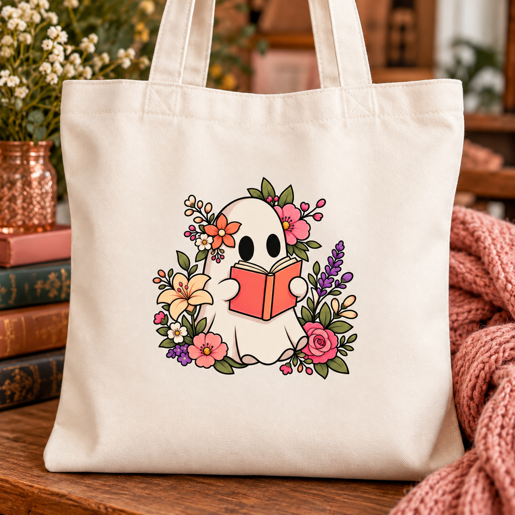 Ghost Reader Canvas Tote | Bookstore Shopping Haul | Coffee Date
