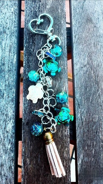 Turtle Wayfarer Beaded Keychain