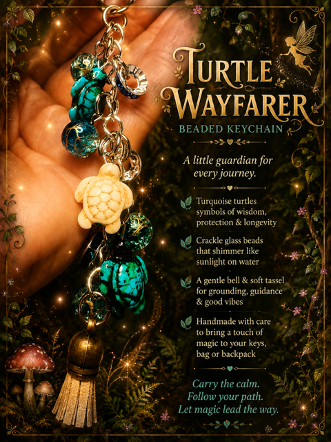 Turtle Wayfarer Beaded Keychain