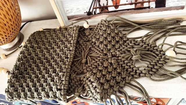 Handmade Macrame Crossbody Bag – Boho Fringe Purse