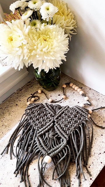 Handmade Macrame Crossbody Bag – Boho Fringe Purse