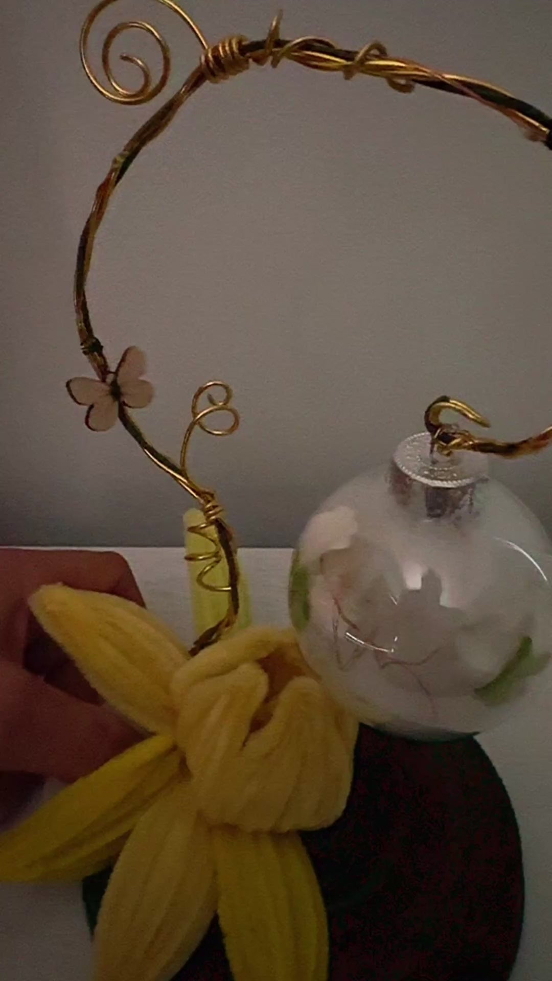 Yellow Handmade Fairycore Lamp | Enchanted Fae Light | Bedside Night Light | Bookshelf Reading Nook
