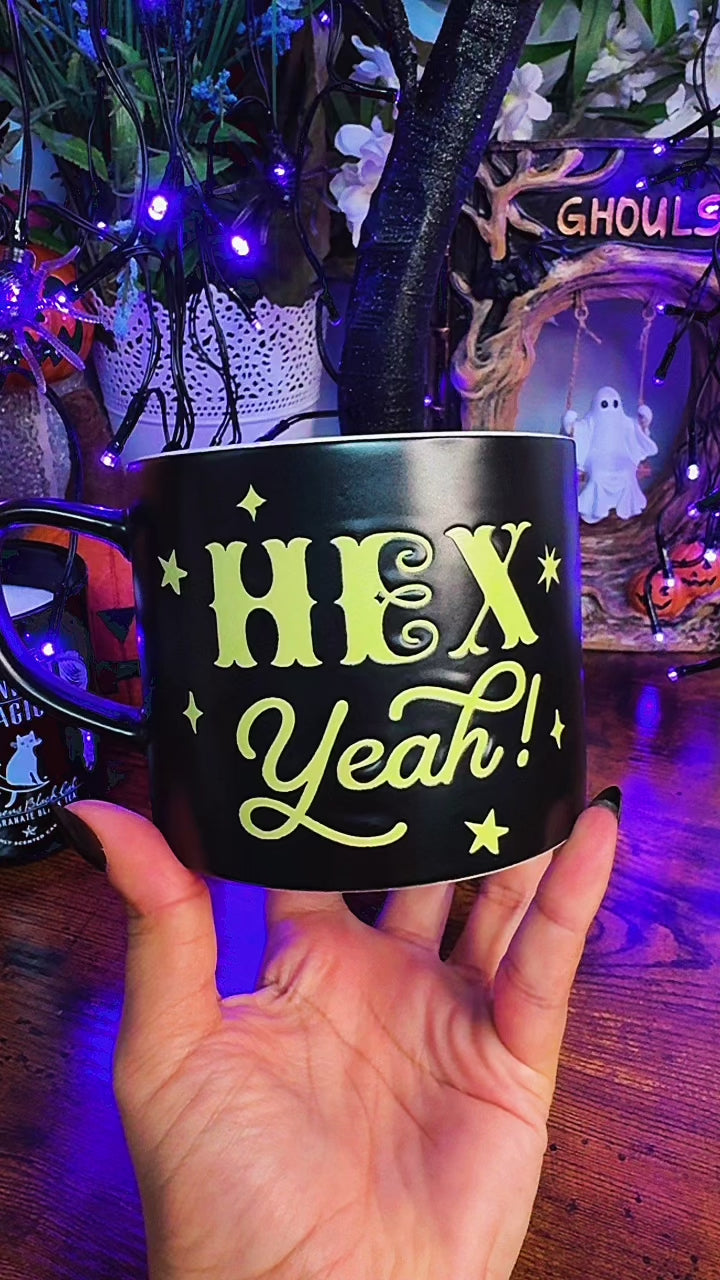 Hex Yeah Witchy Bookish Ceramic Halloween Mug