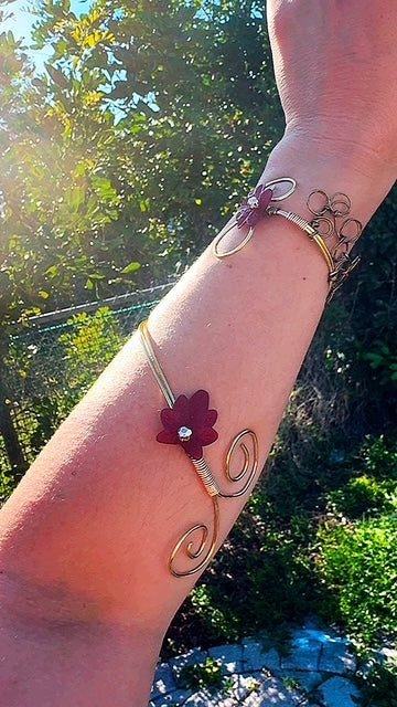 Handmade Fae Arm Cuff | Elven Wire Wrapped Armlet | Woodland Fantasy Jewelry