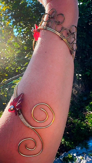 Handmade Fae Arm Cuff | Elven Wire Wrapped Armlet | Woodland Fantasy Jewelry