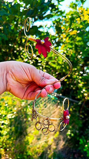 Handmade Fae Arm Cuff | Elven Wire Wrapped Armlet | Woodland Fantasy Jewelry